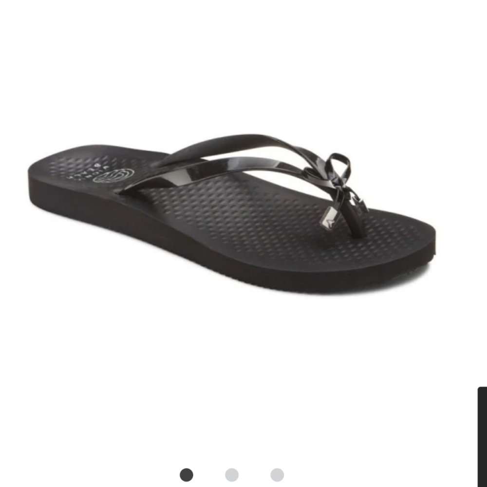 Vionic black flip flops sandals size 8